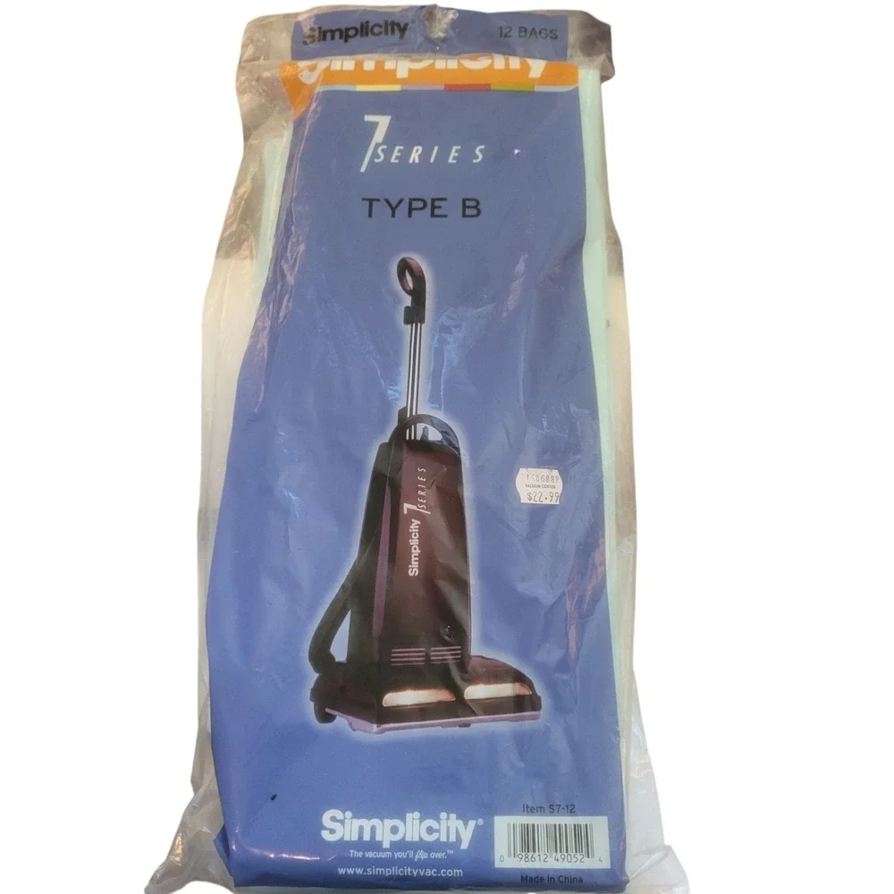 9 count Simplicity Genuine 7 Series Type B‎ Vacuum Cleaner Paper Bags S7-12